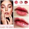ZHISHUDL Plumping Lip Oil Lip Glow Oil Lip Gloss Oil Lip Stain Long Lasting Hydrating Non-sticky Big Brush Head Glitter Shine Clear Lip Oil Tinted for Lip Care -015 Cherry Red