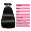 Beauhair Straight Hair Bundles with Closure (26 28 30+20 Closure) 100% Brazilian Straight Virgin Hair 3 Bundles with Lace Closure Free Part Human Hair Extensions Natural Black Color