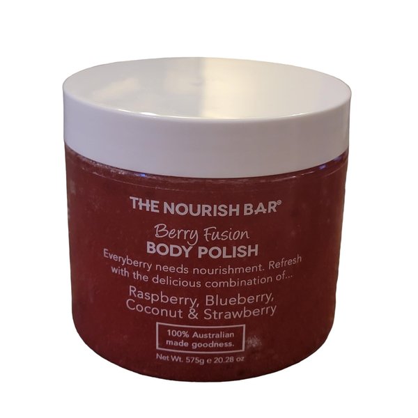 Australian Made Goodness, Berry Fusion (Raspberry, Blueberry, Coconut & Strawberry) Body Scrub Vegan Friendly