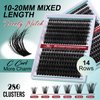 FADVAN Thick Lash Clusters 60D+80D 3D Fluffy Eyelash Clusters 280pcs Reusable Cluster Eyelash Extensions C Curl Long Individual Lashes Mixed 10-20mm to Use at Home (60+80D-C-10-20mm)
