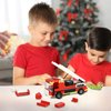 2 in 1 City Fire Truck Fire Station Building Blocks Fire Engine Vehicles Set Fire Fighter Building Kit Fire Rescue Toys Xmas Gifts Present Building Bricks for Kids Aged 6-12 (184pcs)