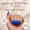 Glamnetic Press On Nails - Cobalt Blue | Opaque Bright Vibrant Blue Short Almond Fake Nails, Reusable | 15 Sizes - 30 Nail Kit