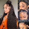 kysonty Lace Front Wigs Human Hair 180% Density 13x4 Wet and Wavy Water Curly Lace Front Wig Human Hair Pre Plucked Glueless Wigs Human Hair for Black Women with Baby Hair (28inch, Natural Color)