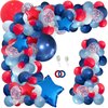 Julliz 142pcs Red White and Blue Balloon Arch Garland Kit, Navy Blue for Blue 2024 Graduation Decorations July 4th Birthday Baseball Nautical Theme Party Flag Party Election Party