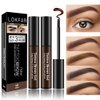 LSxia 2 Pcs Peel Off Tattoo Eyebrow Gel Set, Natural Color Eye-Brow Gel Long-Lasting Waterproof Eyebrow Tattoo, Easy Peel Off Eyebrow Brow Tattoo Makeup -Up To 3 Days (Brown)
