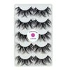 3D Mink 25mm False Eyelashes LASGOOS Siberian Luxurious Soft Cross Thick Very Long Wedding Dram Party 5 Pairs Fake Eye Lashes (E89-5)