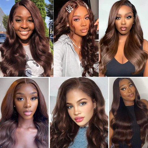 Chocolate Body Wave Bundles Color 4 Human Hair Dark Brown Body Wave Bundles 8 10 12 inch 8a Grade Double Weft Brazilian Remy Hair Extensions Wet and Wavy Bundles Silky Soft