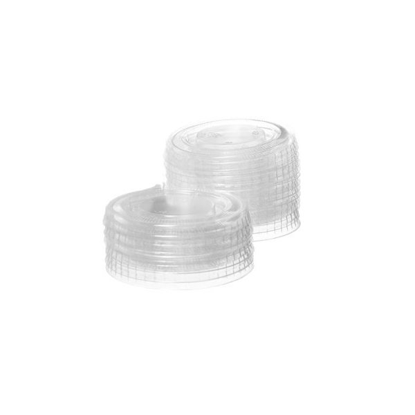Crystalware, Disposable Plastic Portion Cup Lids, Fits Portion Cups Sizes 1.5oz to 2 oz, 100 Lids Clear (Medium)