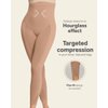 Leonisa Invisible Tummy Control Bodysuit Shapewear Leggings for Women with Leg Compression Shorts,Beige,S-M