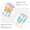 Lurrose 1 Pair Japanese Style Hair Clips Tassel Flower Kimono Traditional Hairpins Barrette Cherry Blossom Hair Clamp Bride Hanfu Accessory for Womens Girls (Blue)