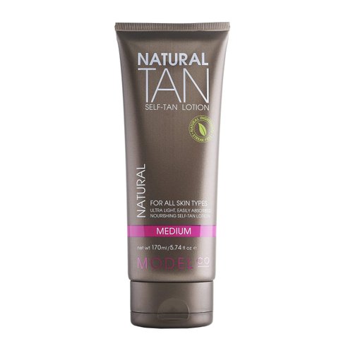 ModelCo Instant Sunless Natural-Looking Self-Tanning Lotion - Infused with Argan Oil, Aloe Vera, and Coconut Oil - Perfect for Dry, Sensitive, or Mature Skin - Medium - 5.74 fl oz