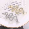 Yheakne Boho Crystal Snake Hair Clip Barrette Silver Rhinestone Pave Hair Barrette Pin Decorative Hair Pins Minimalist Hair Side Clips Hair Accessories for Women and Girls (Silver)