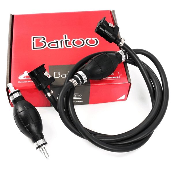 BARTOO Marine Boat Fuel Line Assembly, 5/16'' 8mm Nylon Braided 7FT Fuel Hose Line with Connector and Primer Bulb for Yamaha Outboard Motors