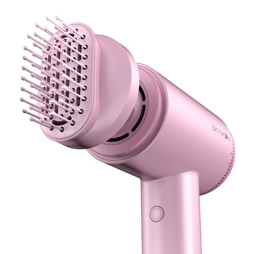 SKYMOON Hair Dryer Comb Attachment, Magnetic Hairdryer Nozzle for Detangling, Lengthening Textured Hair and Efficient Styling, Rose Pink