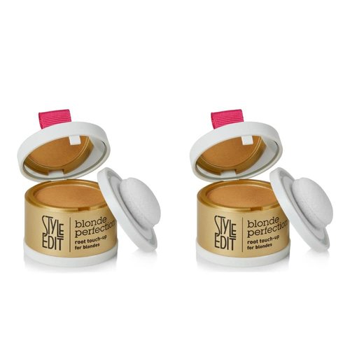 Root Touch Up Powder for Dark Blonde Hair by Style Edit | Temporary Hair Color for Dark Roots and Highlights | Root Concealer for Grays, Thinning Hair and Hairline | Mineral Infused Powder 2 Pack