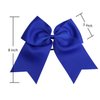 8 Inch Cheerleader Bows Ponytail Holder Cheerleading Bows Hair Tie(Royal Blue)