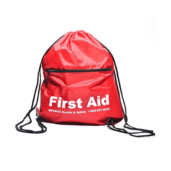 MFASCO Empty First Aid Kit Backpack - Extra Zip Pocket for Quick & Easy Access, Ideal for Travel, Dorms, Cruises, Home or Various Excursions, Compact and Durable, With Drawstring Design, Lightweight