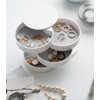 Yamazaki Home Secti Oned Jewelry Organizer Nail Art Supplies Earring Accessories Storage Holder Rotating Display ABS Plastic One Size White