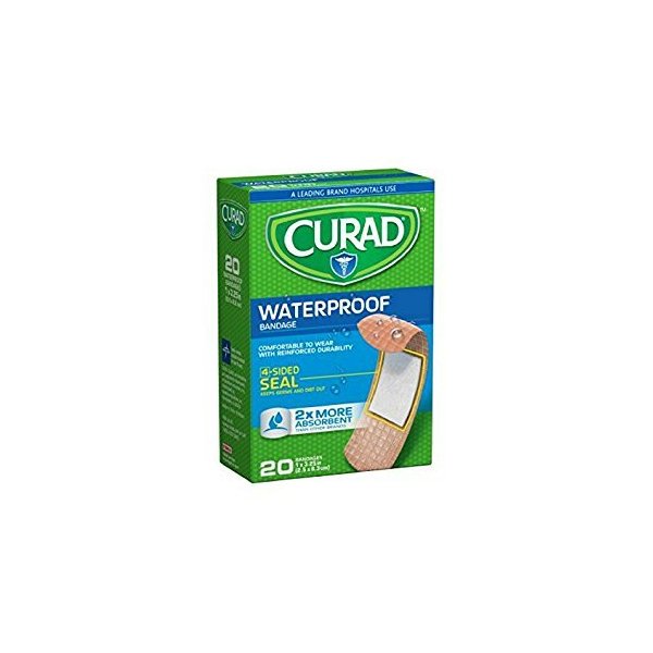 Curad Waterproof Bandages 1 X 3-1/4 Inches 20 Each