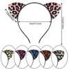 Haakong 6Pcs Leopard Cat Ears Headband Leopard Ears Headband Glitter Flocking Cat Ears Headband for Woman and Girls Party Supplies