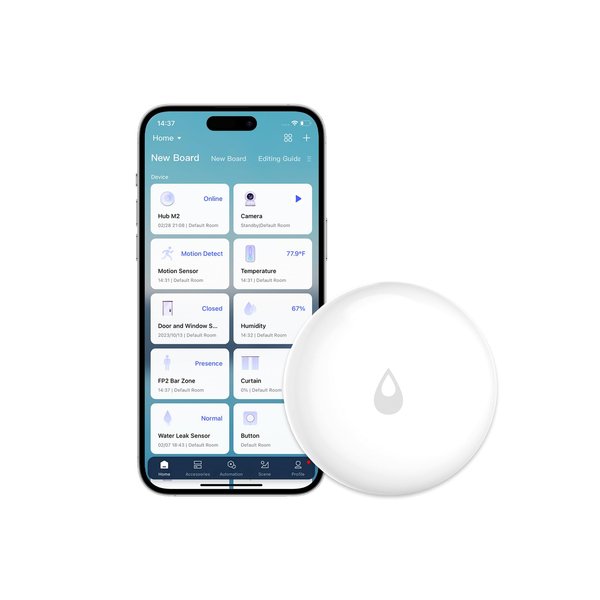 Aqara Water Leak Sensor, Requires AQARA HUB, Not Support Third Party Hubs, Wireless Water Leak Detector for Alarm System and Smart Home Automation, for Kitchen Bathroom Basement, Works with IFTTT