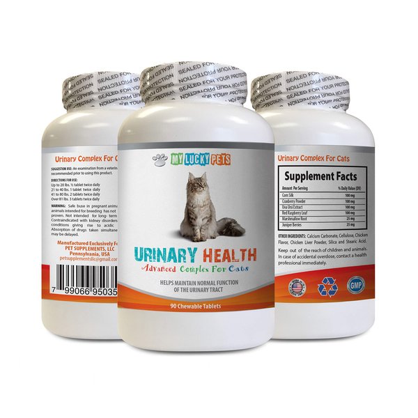 MY LUCKY PETS LLC cat UTI Pain Relief - CAT Urinary Health Formula - Support Bladder Health - Natural Complex - max Cranberry for Cats - 1 Bottle (90 Treats)