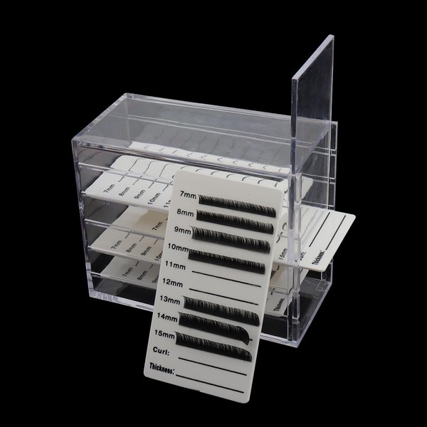 Mekupeu 5 Layer Makeup Organizer Storage Box Clear Eyelash Storage Box Eyelashes Grafting Eyelash Extension Tool (Clear)