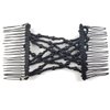 NSBELL 6PCS Beads Hair Combs Magic Elastic Hair Clips Stretchy Hair Comb Double Clips for Women Girls Hair Accessory
