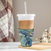 Caroline's Treasures 8548RSC Dolphin Red Cup Hugger Cup Cooler Sleeve Hugger Machine Washable Drink Sleeve Hugger Collapsible Insulator Beverage Insulated Holder