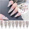 2880pcs SS6 2mm Crystals AB Nail Rhinestones Round Flatback Nail Art Glass Gems Beads Stones for Nails Decoration Jewels Accessories Crafts Eye Makeup Clothes Shoes (2880Pcs SS6)