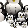 Moonmo 10pcs Animal Pattern Wooden Nesting Toys Russian Nesting Dolls Matryoshka Stacking Dolls (Penguin)
