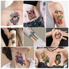 Temporary Tattoo Adult Sleeve, Sugar Skull Mushroom Floral Tribal Eye Half Arm Sleeve Fake Tattoos for Adults Women Men, Waterproof Tiny Tattoos Sticker for Girls Boys and Kids, 77 Sheets