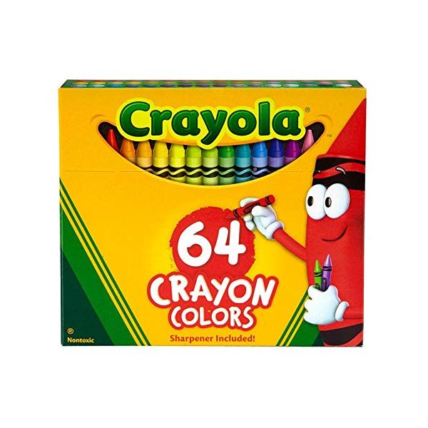 Crayola Crayon Set, 3-5/8", Permanent/Waterproof, 64/BX, Assorted, Sold as 1 Box
