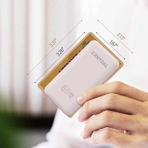 Ernydal 65W GaN USB c Charger,Flat USB Wall Charger,Slim USB Wall Charger with Foldable Plug for Travel, 2-Port with PD 3.0 & GaN PPS Charger