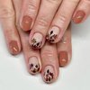 Square Fake Nails Short Press On Nails Fall False Nails With Maple Leaves Designs Brown Nails Press Ons Short Acrylic Nails Full Cover Glue On Nails Glossy Stick On Nails For Women