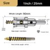 ASNOMY Tungsten Carbide Tipped Hole Saw Drill Bit for Hard Metal, 1 Inch T.C.T Hole Saw Cutter with 2pcs Titanium-Plated Pilot Drill bit for Metal, Steel, Iron, Wood, Plastic