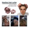 Heatless Hair Curler 4 Pcs Pink Satin Hair Roller with Hair Caps Soft Curling Rod for All Hair Styles Heatless Hair Bun Curler kit No Heat Curls for Sleep in Overnight, 2 Set