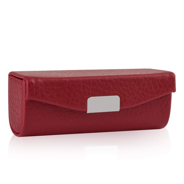 Beautyflier Women’s Soft PU Leather Lipstick Case Holder with Mirror Rectangle Makeup Travel Cases for Purse Lipstick Holder (Red Lychee Pattern)