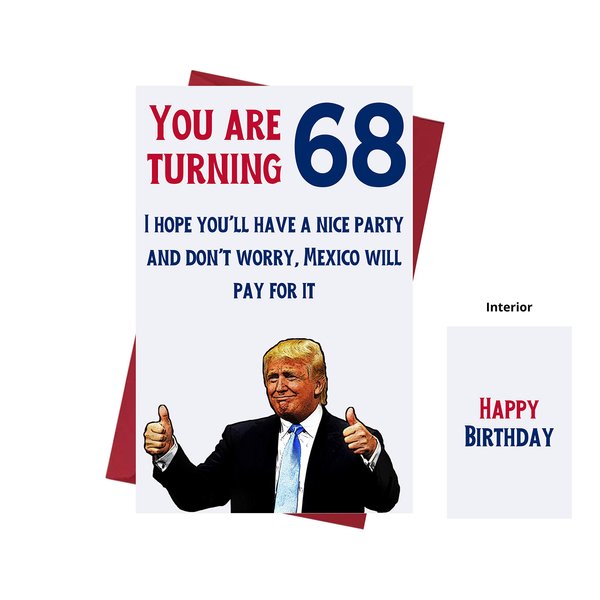 Let's Make 68 Great Again – Donald Trump – Sarcasm 68th Birthday Cards for Women, Men, Friends, Coworkers, Etc. – Donald Trump Birthday Cards 68 Years Old – 68th Birthday Cards 68th Anniversary