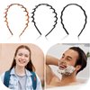 3 Pcs Zig Zag Headbands Shark Tooth Hair Comb Headband Wavy Shape Headband with Teeth Hair Band Hair Hoop Accessory Plastic Headbands for Women Men