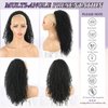 LEOSA Kinky Curly Ponytail Extension for Black Women Black Drawstring Ponytail Synthetic Long Afro Kinky Ponytail Extension Deep Curly Instant Clip Hair Ponytail 26inch