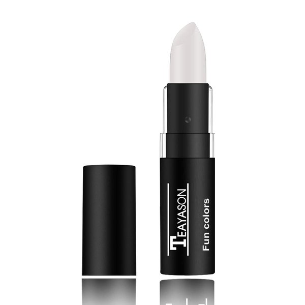 White Lipstick Lip Gloss,Professional Vampire Clown SFX Cosplay Goth Halloween Makeup,White Face Body Paint - White