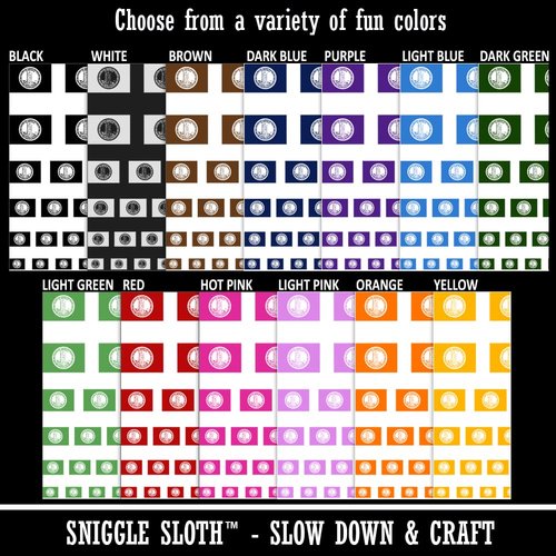 Virginia State Flag Temporary Tattoo Water Resistant Fake Body Art Set Collection - Black (One Sheet)