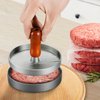 PIQUEBAR Burger Press Patty Maker Stainless Steel Hamburger Patty Press Mold Wood Handle Non-Stick with 100 Patty Papers