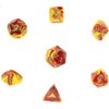 Polyhedral 7-Die Gemini Chessex Dice Set - Red & Yellow With Silver CHX-26450