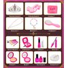 Kids Makeup Kit for Girls Princess Dress Up Shoes, BIBUTY Pretend Play Fake Makeup Set Toy for Girls with Princess Shoes Crowns Handbag for Little Girls, Princess Toy Gift for 3-6 Toddler Little Girls