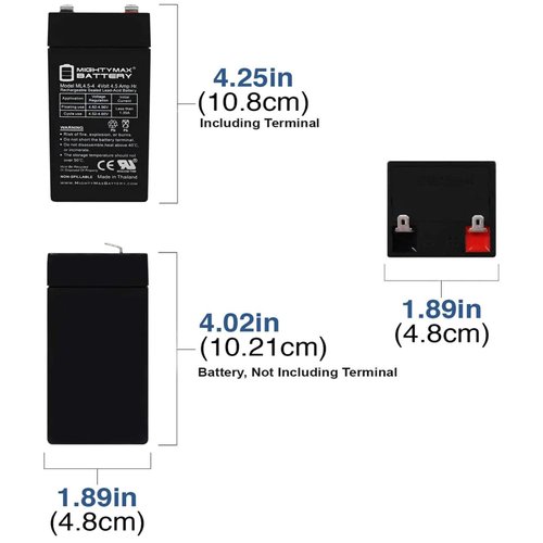 Mighty Max Battery 4 Volt 4.5 Ah SLA Battery for Fi-Shock Electric Fence