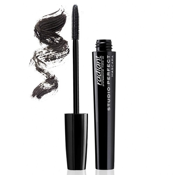 Radiant Professional Studio Perfect Volume Mascara, with Silicone Brush & Natural Wax For Healthy Voluminous Lashes, Cruelty Free, Lash Lengthening, 0.30 ounces, Black (01)