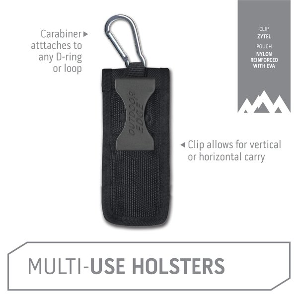 Outdoor Edge 5" Nylon Utility Holster - for Carrying Folding Knives and Accessories - Includes Belt Clip and Carabiner