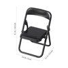 Gadpiparty Foldable Chair Mini Plastic Chair Action Figure Accessories Phone Holder Stand Doll Chair Dollhouse Decoration Miniature Furniture Black 12pcs